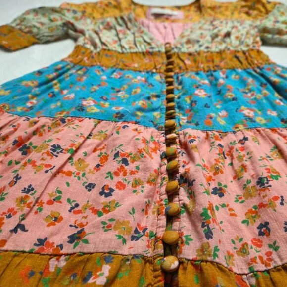 XSP By Anthropologie Tiered & True floral maxi prairie dress XS Petite 2 - Picture 6 of 12